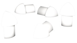 Outer corners for quarter-circle-trim - pure white