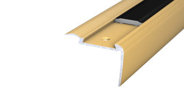 Stair nosing with fold-back edge - gold