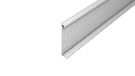 Aluminium skirting board with slide in-unit - silver