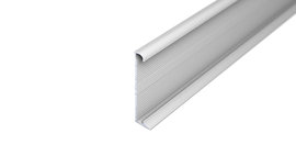 Aluminium skirting board with slide in-unit - silver