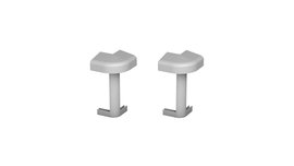Outer corners for skirting with bridge - silver-grey