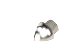 Outer corner for quarter-circle-trim - stainless steel brushed