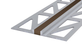 Aluminium expansion joint section - fawn brown