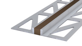 Aluminium expansion joint section - fawn brown